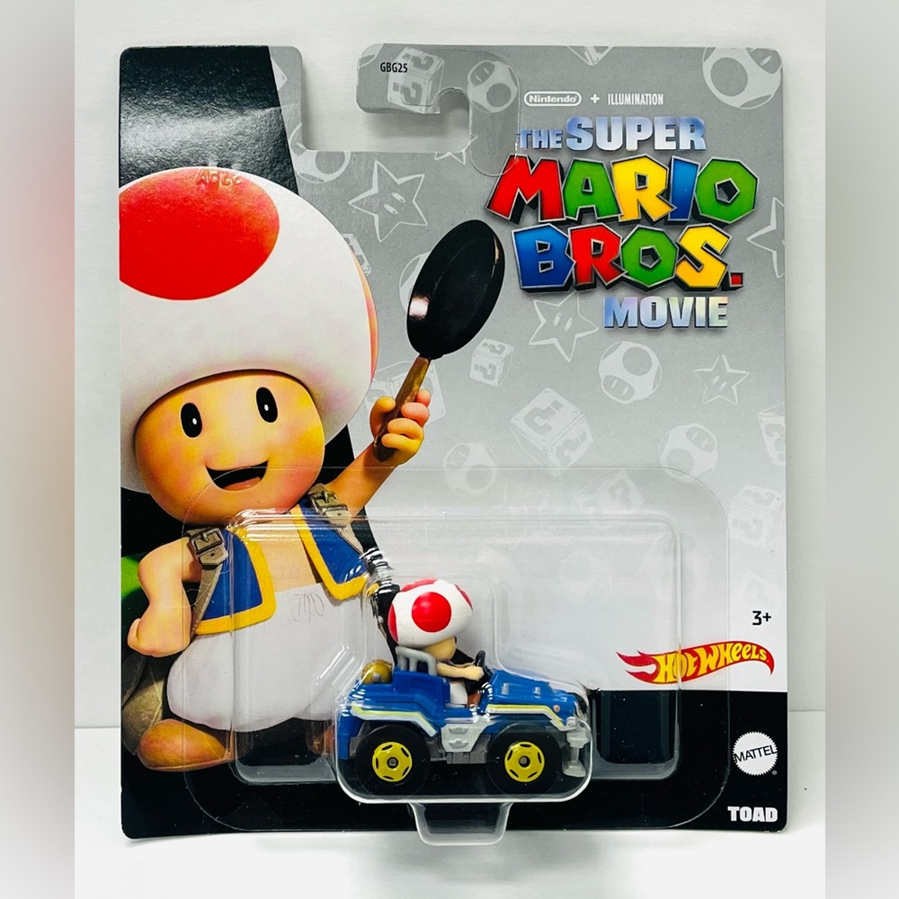 Hot Wheels Super Mario Bros Movie TOAD Quad Kart Car Nintendo 1:64 Scale NIB